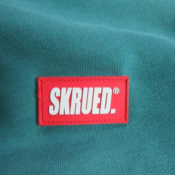 Skrued Sweatshirt Mens Small Teal Cream Music Punk Skater Hip Hop Emo Pullover - Picture 4 of 14